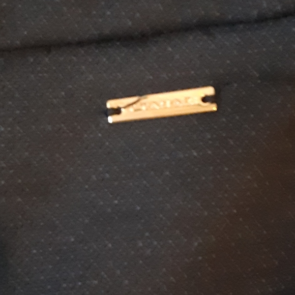 TAHARI  BLACK  PULL ON PANTS, FAUX LEATHER PIPING, SMALL PETITE - Picture 3 of 10